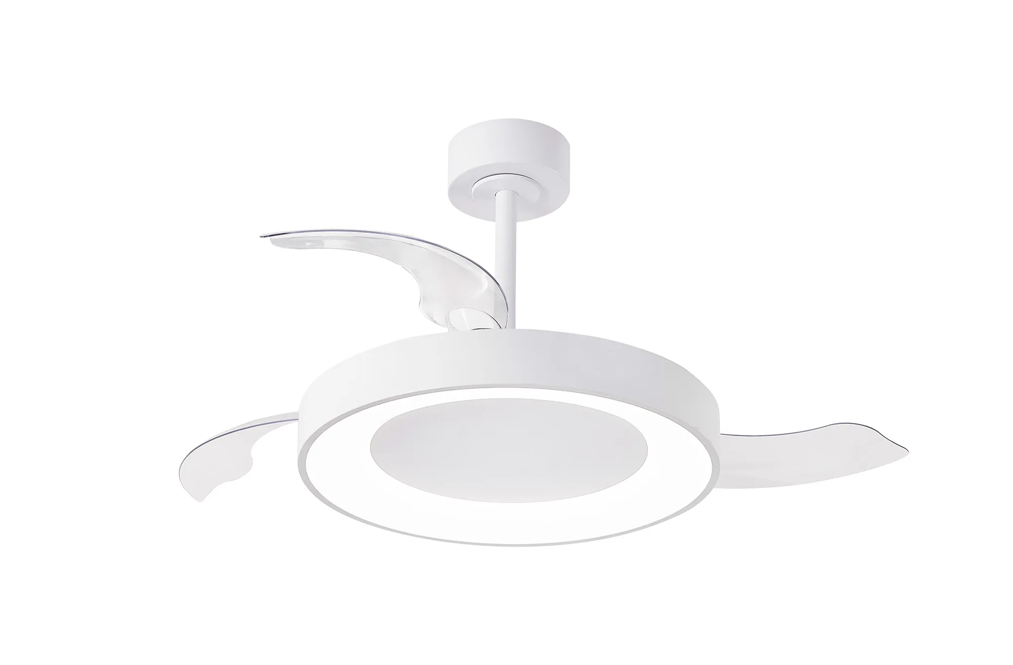 M9010  Niseko Fan M 49cm 50W LED Dimmable Ceiling Light With Built-In 30W DC Fan, 2700-5000K Remote Control, 5500lm, White